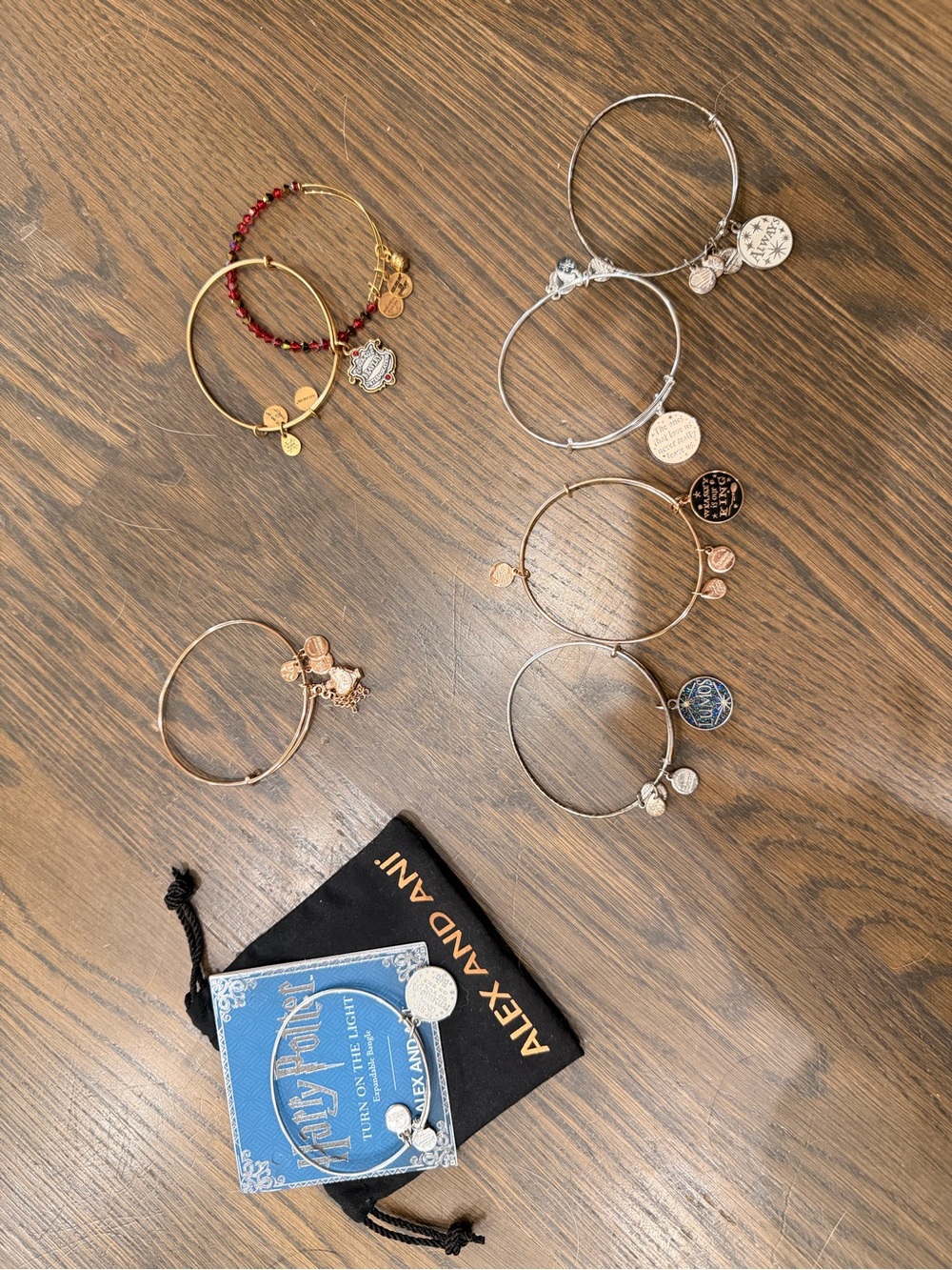 Alex and Ani Harry Potter Bracelet Lot of 8 – Lumos Gryffindor Always